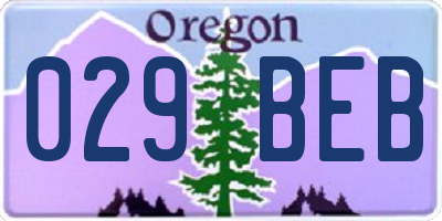 OR license plate 029BEB