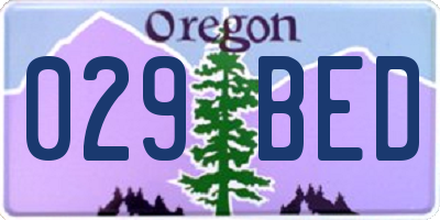 OR license plate 029BED