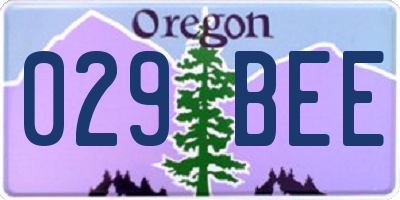 OR license plate 029BEE