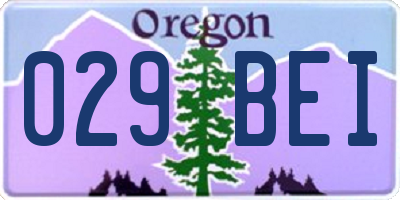 OR license plate 029BEI