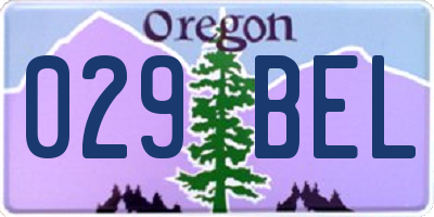 OR license plate 029BEL