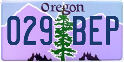 OR license plate 029BEP