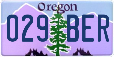 OR license plate 029BER