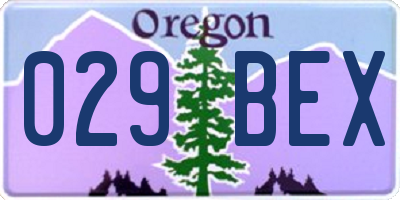 OR license plate 029BEX