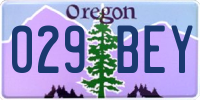OR license plate 029BEY