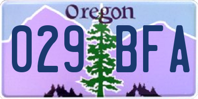 OR license plate 029BFA