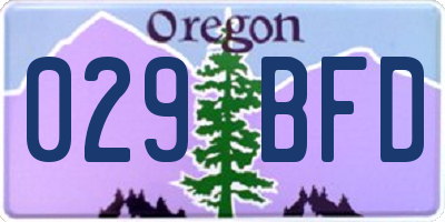OR license plate 029BFD