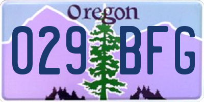 OR license plate 029BFG