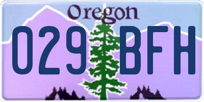 OR license plate 029BFH