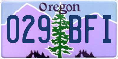 OR license plate 029BFI