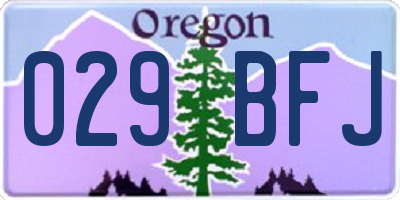 OR license plate 029BFJ