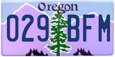 OR license plate 029BFM
