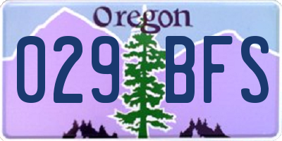 OR license plate 029BFS