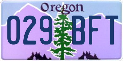 OR license plate 029BFT