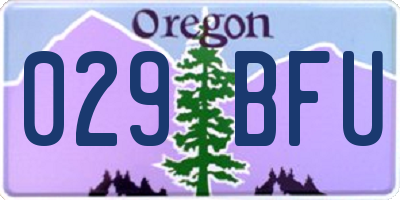 OR license plate 029BFU