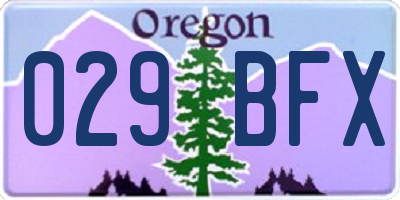 OR license plate 029BFX