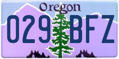 OR license plate 029BFZ