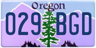OR license plate 029BGD