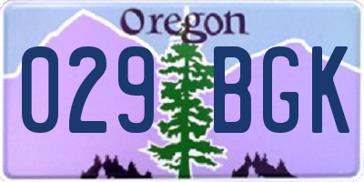 OR license plate 029BGK