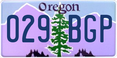 OR license plate 029BGP