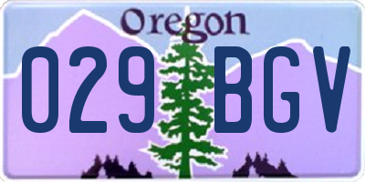 OR license plate 029BGV