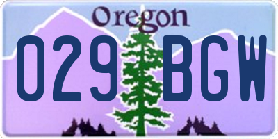 OR license plate 029BGW