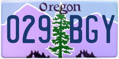 OR license plate 029BGY