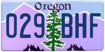 OR license plate 029BHF