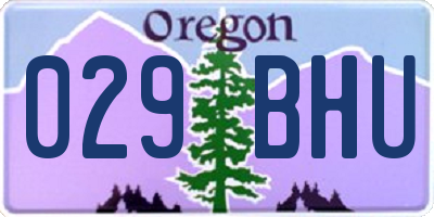 OR license plate 029BHU
