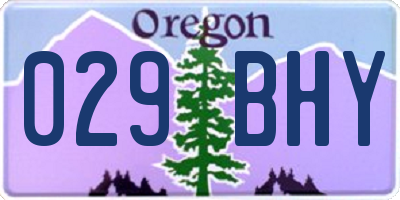 OR license plate 029BHY