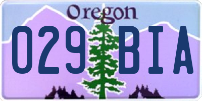 OR license plate 029BIA