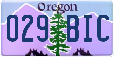 OR license plate 029BIC