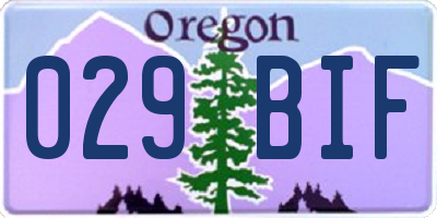 OR license plate 029BIF