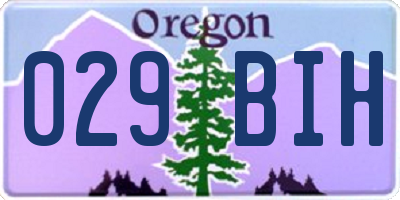 OR license plate 029BIH