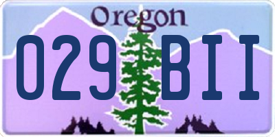 OR license plate 029BII