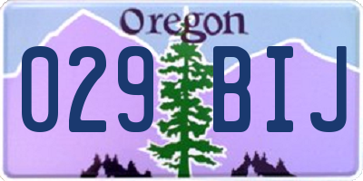 OR license plate 029BIJ