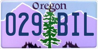 OR license plate 029BIL