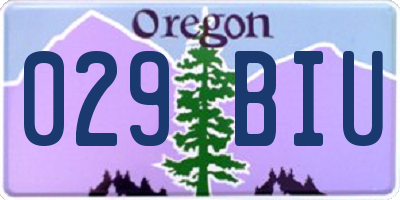 OR license plate 029BIU