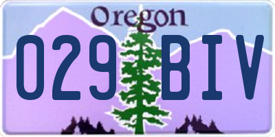 OR license plate 029BIV