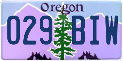 OR license plate 029BIW