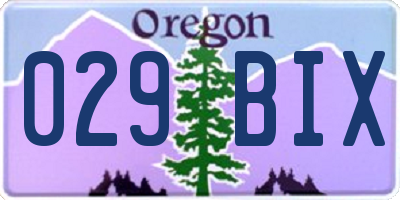 OR license plate 029BIX