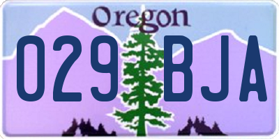 OR license plate 029BJA