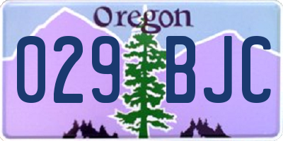 OR license plate 029BJC
