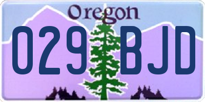 OR license plate 029BJD