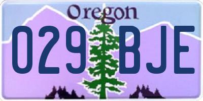 OR license plate 029BJE