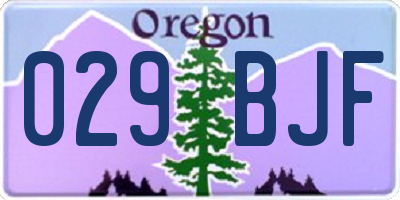 OR license plate 029BJF