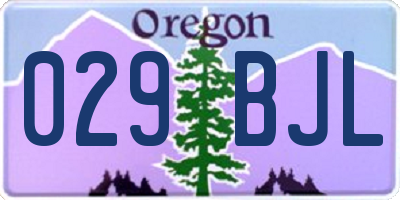 OR license plate 029BJL
