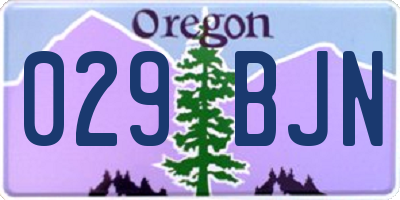 OR license plate 029BJN