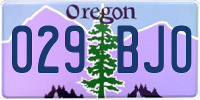 OR license plate 029BJO