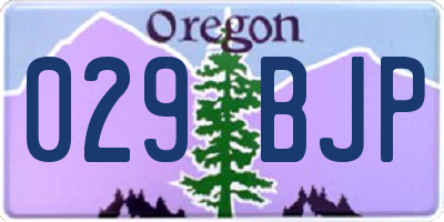 OR license plate 029BJP